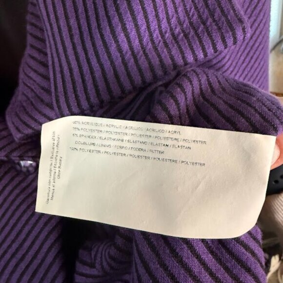 Joseph Ribkoff Purple and Black Stripped Cropped Jacket Blazer - Picture 4 of 5